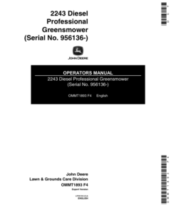John Deere 2243 Diesel Professional Greensmower Operator's Manual (OMMT1893)