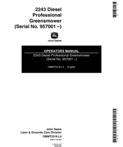 John Deere 2243 Diesel Professional Greensmower Operator's Manual (OMMT2318)