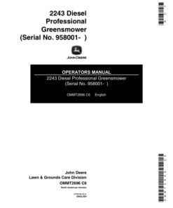 John Deere 2243 Diesel Professional Greensmower Operator's Manual (OMMT2696)