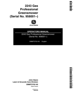 John Deere 2243 Gas Professional Greensmower Operator's Manual (OMMT2703)