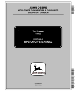 John Deere TD100 Top Dresser (010001-) for ProGators Operator's Manual (OMMT6028)