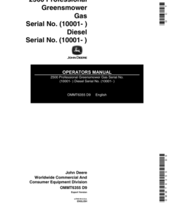 John Deere 2500 Professional GreensMower Operator's Manual (OMMT6355)