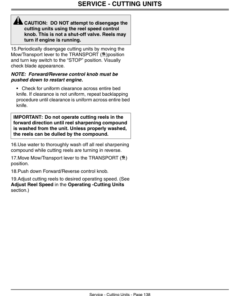 Alternative view of John Deere 2500 Professional GreensMower Operator's Manual (OMMT6355)