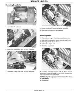 Alternative view of John Deere 180B, 220B, 260B Walk-Behind Greensmower (010001-) Operator's Manual (OMMT7379)