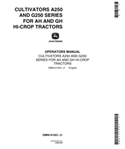 John Deere Cultivators A250, G250 Series Operator's Manual (OMN141051)