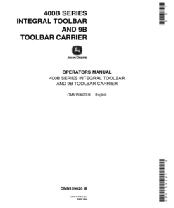 John Deere 400B Series Integral Toolbar, 9B Toolbar Carrier Operator's Manual (OMN159020)