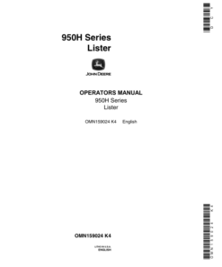 John Deere 950H Series Lister Operator's Manual (OMN159024)