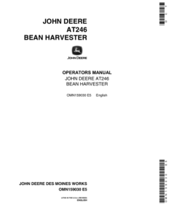 John Deere AT246 Bean Harvester Operator's Manual (OMN159030)