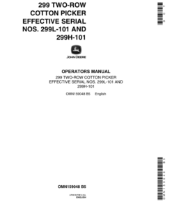 John Deere 299 Two-Row Cotton Picker Operator's Manual (OMN159048)