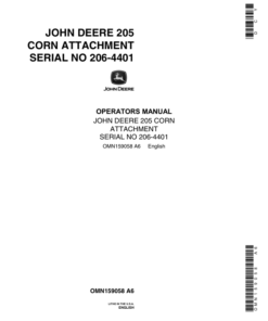John Deere 205 Corn Attachment Operator's Manual (OMN159058)