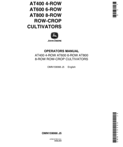 John Deere AT400, AT600, AT800 Row-Crop Cultivators Operator's Manual (OMN159066)