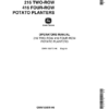 John Deere 216 Two-Row, 416 Four-Row Potato Planters Operator's Manual (OMN159070)