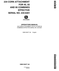 John Deere 234 Corn Attachment, Combines Operator's Manual (OMN159077)