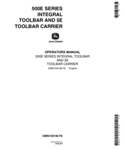 John Deere 500E Series Integral Toolbar, 5E Toolbar Carrier Operator's Manual (OMN159108)