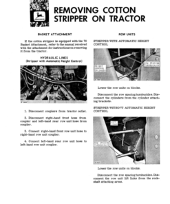 Alternative view of John Deere 282 Cotton Stripper Operator's Manual (OMN159212)