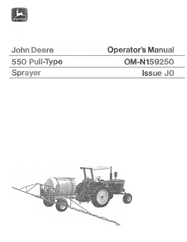 John Deere 550 Pull-Type Sprayer Operator's Manual (OMN159250)