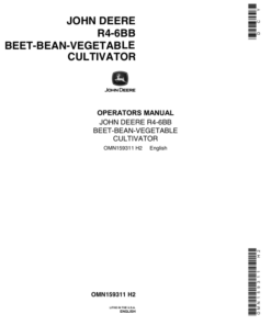 John Deere R4-6BB Beet, Bean, Vegetable Cultivator Operator's Manual (OMN159311)