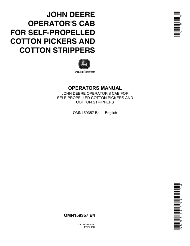 John Deere Operator's Cab Operator's Manual (OMN159357)