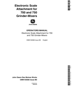 John Deere Electronic Scale Attachment for 700, 750 Grinder Mixers Operator's Manual (OMN159366)