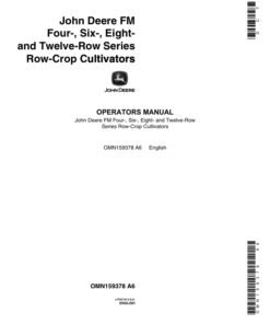 John Deere FM Row Crop Cultivators Operator's Manual (OMN159378)