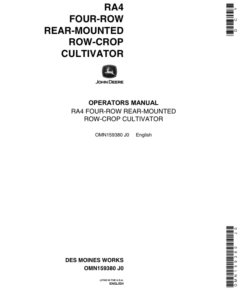 John Deere RA4 Row-Crop Cultivator Operator's Manual (OMN159380)