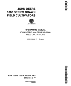 John Deere 1000 Series Drawn Field Cultivators Operator's Manual (OMN159442)