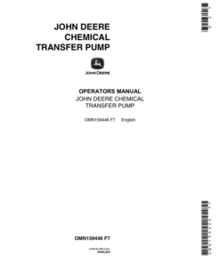 John Deere Chemical Transfer Pump Operator's Manual (OMN159446)