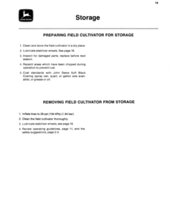 Alternative view of John Deere 1010 Integral Field Cultivator Operator's Manual (OMN159504)