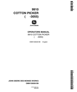 John Deere 9910 Cotton Picker Operator's Manual (OMN159509)