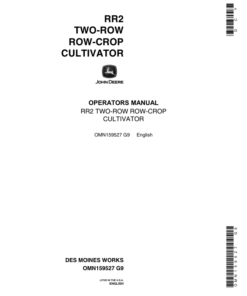John Deere RR2 Two Row-Crop Cultivator Operator's Manual (OMN159527)
