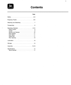 Alternative view of John Deere RR2 Two Row-Crop Cultivator Operator's Manual (OMN159527)
