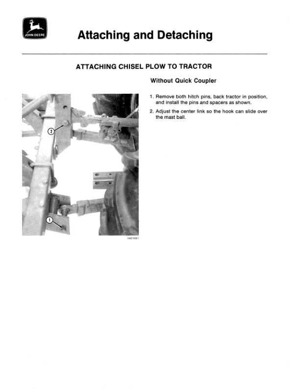 John Deere 1600 Series Two-Bar Integral Chisel Plow Operator's Manual (OMN159566) - Image 2
