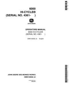 John Deere 6000 Hi-Cycle Sprayer Operator's Manual (OMN159592)