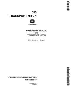 John Deere 530 Grain Drill Transport Hitch ( - 000601) Operator's Manual (OMN159593)