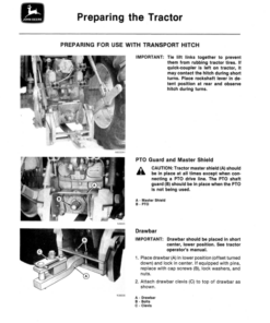 Alternative view of John Deere 530 Grain Drill Transport Hitch ( - 000601) Operator's Manual (OMN159593)