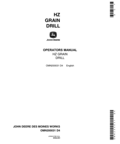 John Deere HZ Grain Drill Operator's Manual (OMN200031)