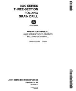 John Deere 8500 Grain Drill North America Operator's Manual (OMN200224)