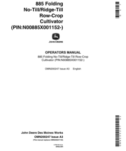 John Deere 885 Folding Row-Crop Cultivator (001152 - ) Operator's Manual (OMN200247)
