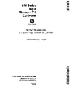 John Deere 875 Series Rigid Min-Till Cultivator Operator's Manual (OMN200249)