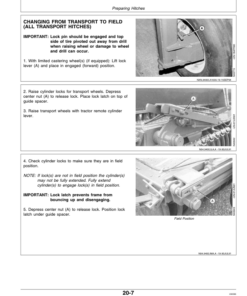 Alternative view of John Deere 9400 Series Grain Drill Hitches Operator's Manual (OMN200264)