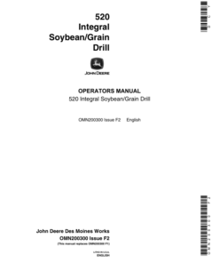 John Deere English .....520 Integral Soybean/Grain Drill Operator's Manual (OMN200300)
