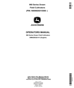 John Deere 960 Drawn Field Cultivator (015500 -) Operator's Manual (OMN200320)