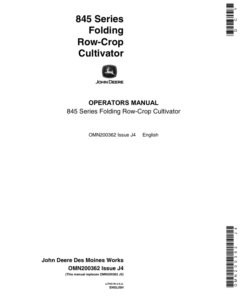 John Deere 845 Series Folding Row-Crop Cultivator Operator's Manual (OMN200362)