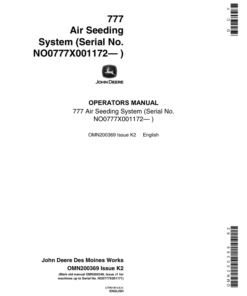 John Deere 777 Air Seeding System Operator's Manual (OMN200369)