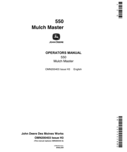 John Deere 550 Mulch Master Operator's Manual (OMN200403)