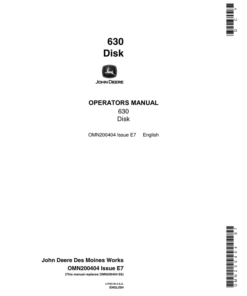 John Deere 630 Disk Operator's Manual (OMN200404)