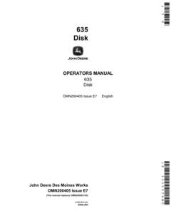 John Deere 635 Disk Operator's Manual (OMN200405)