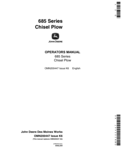 John Deere 685 Series Chisel Plow Operator's Manual (OMN200447)