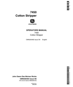 John Deere 7450 Cotton Stripper Operator's Manual (OMN200465)