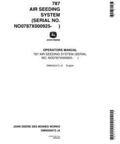 John Deere 787 Air Seeding System Operator's Manual (OMN200472)